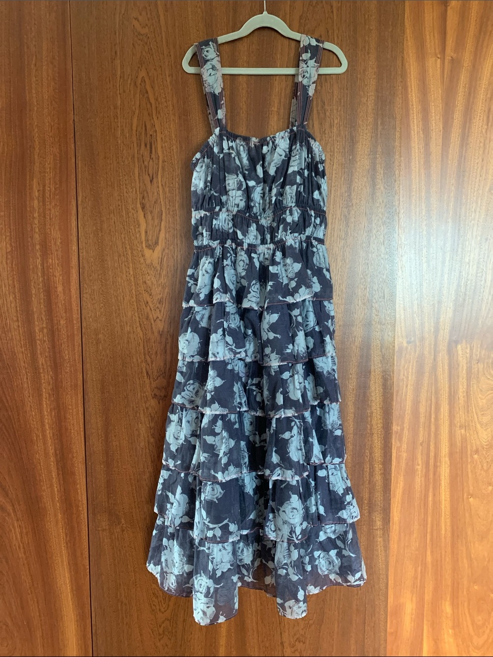 Current Air Blue Floral Tiered Sundress